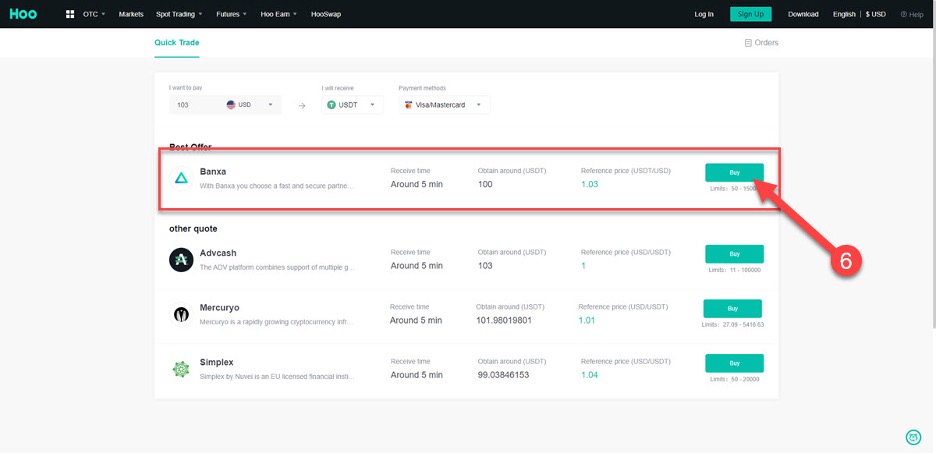 Only users who purchase through the Banxa service will benefit from 0% of the Visa / MasterCard payment gateway fee.
