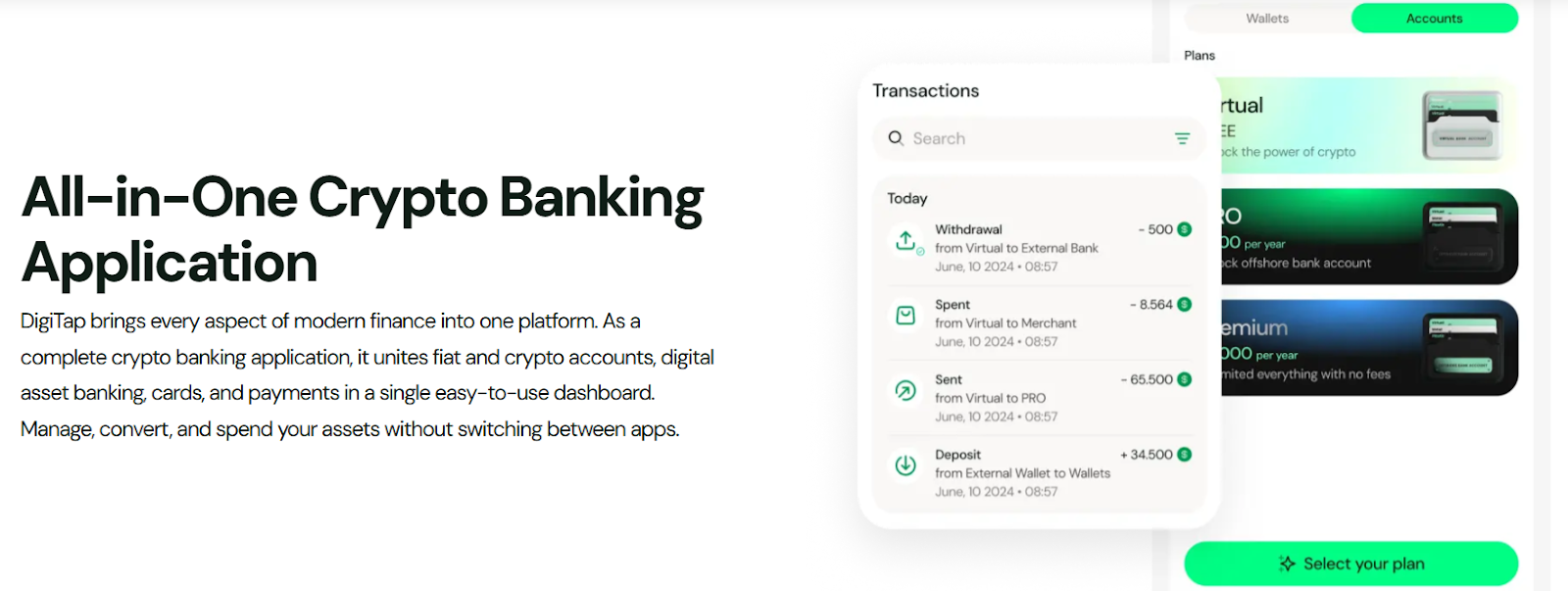 Digitap app interface preview.