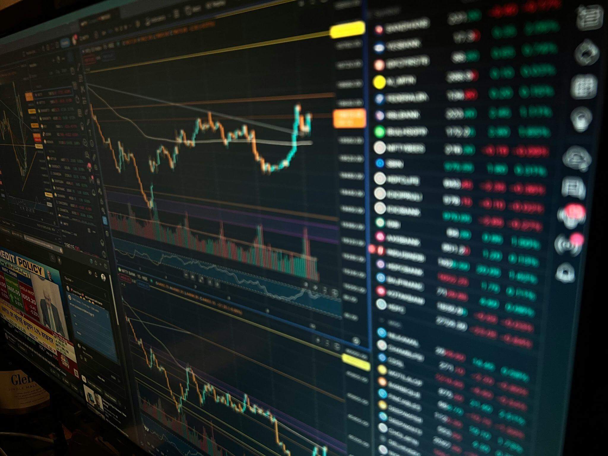 Computer screen displaying crypto data analysis for trending