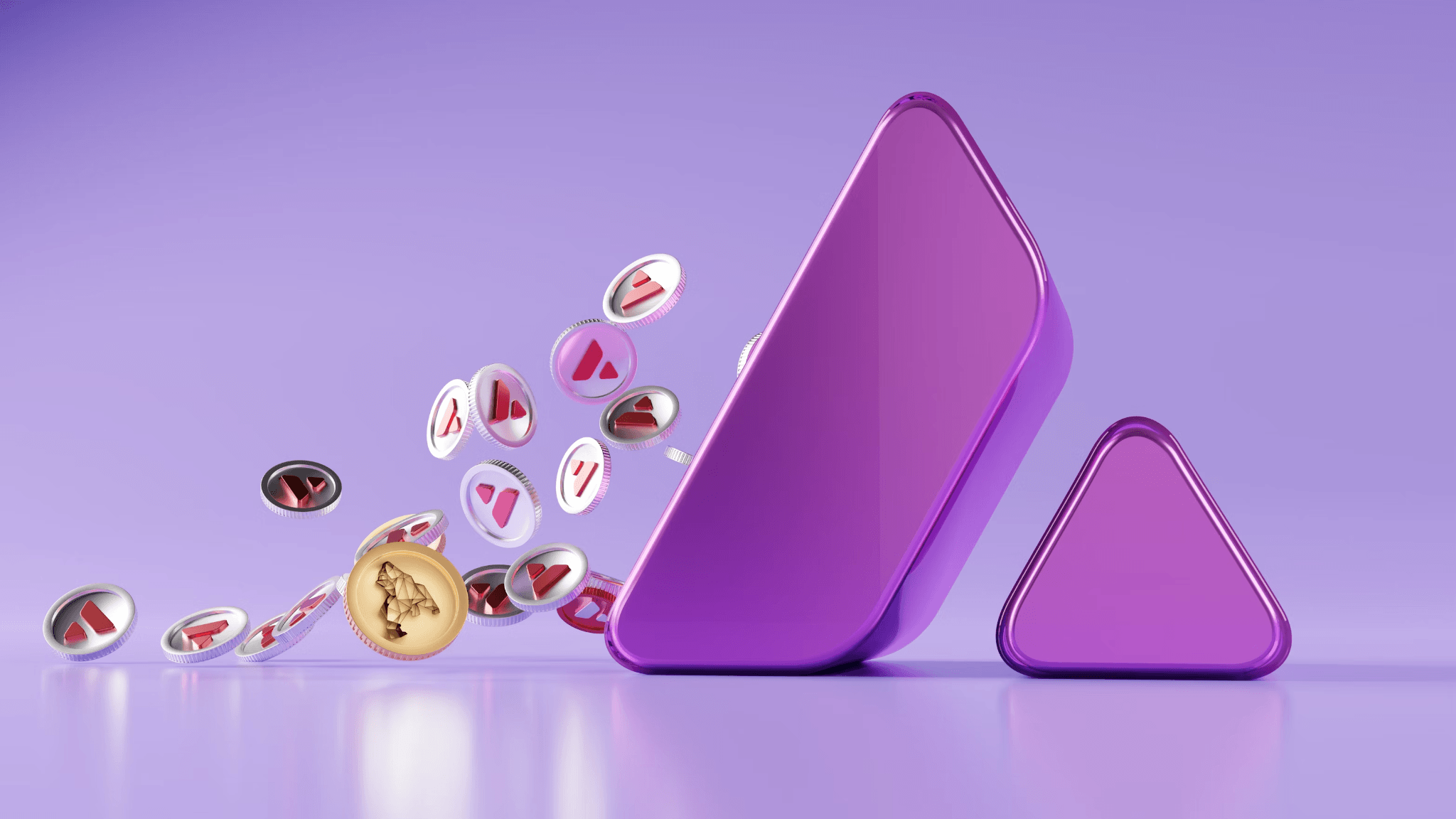 Purple object representing crypto earnings or investment with a