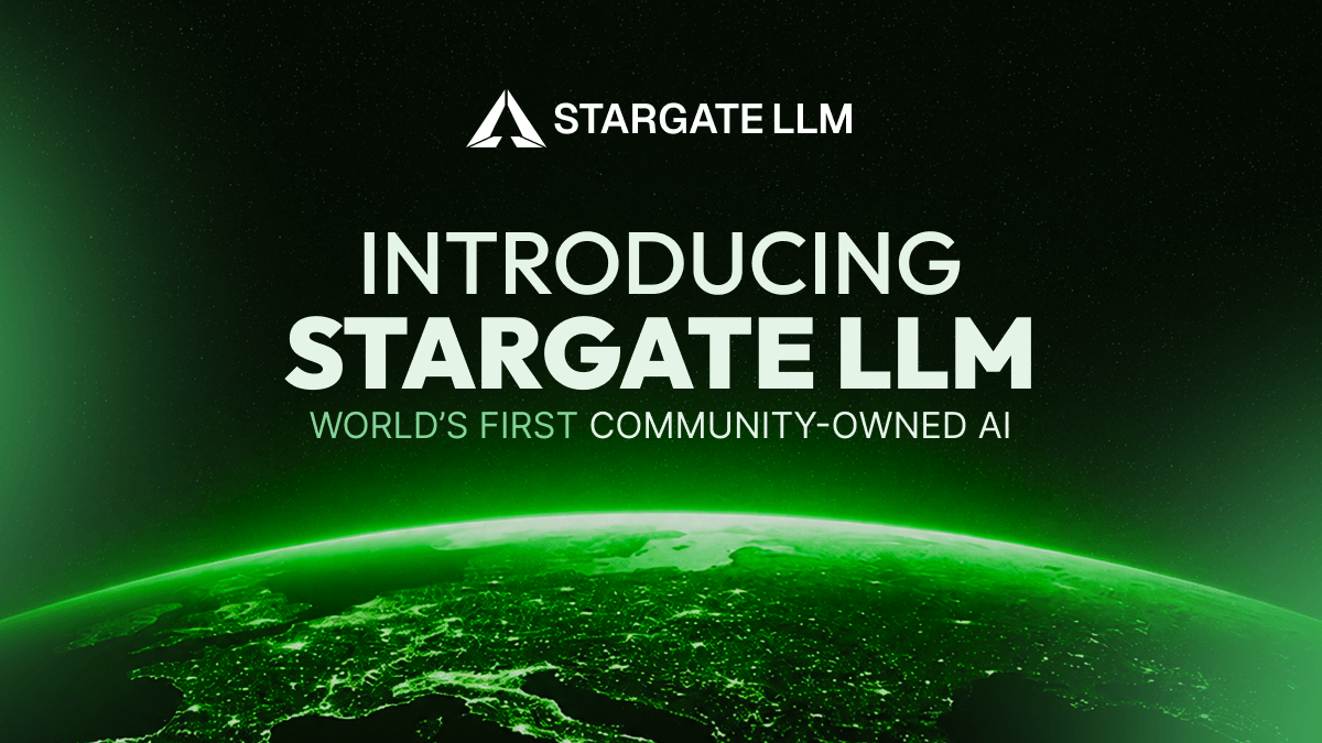 Stargate LLM logo on a green earth